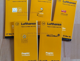 Lufthansa Flugpläne / Timetables / Flight Schedules 2005 - 2008, special front covers, original printed airline collectibles
